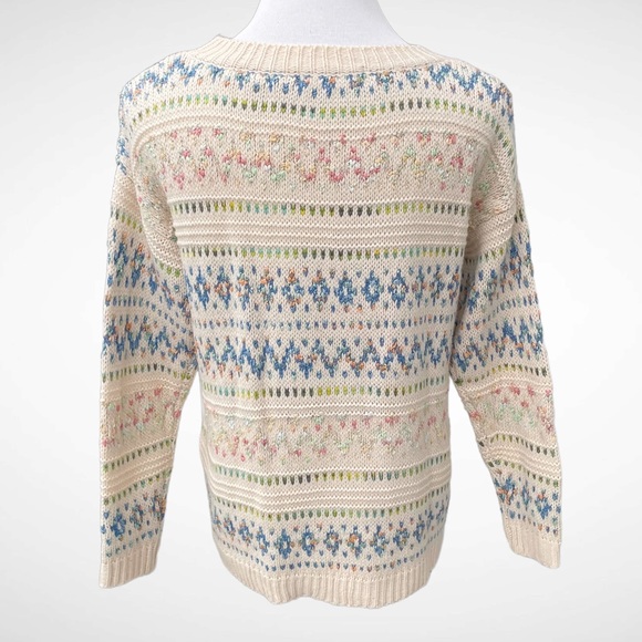 Lulumari Long-Sleeve Crewneck Patterned Sweater - Picture 3 of 9